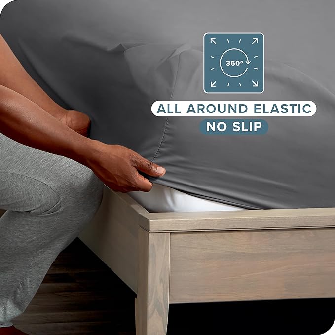 Bare Home 5-Pack Fitted Bottom Sheets Twin Extra Long - Image 3