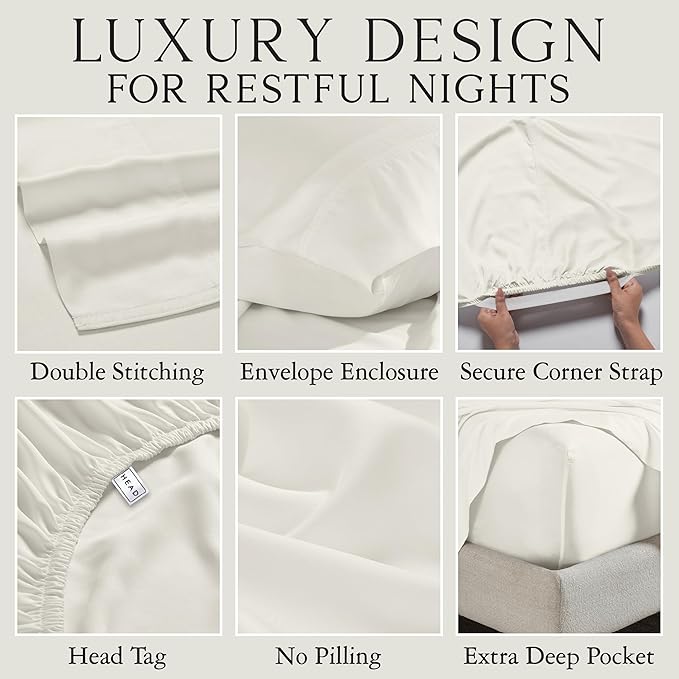 Karissa Mae Cooling Bamboo Viscose Queen Size Pillowcase Set | 100% FSC - Image 3