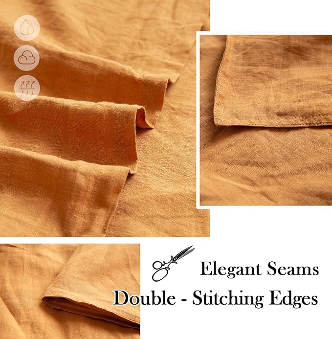 Simple&Opulence 100% Washed Linen Euro Shams 26'' x 26'' Pack of 2, Basic Style - Image 3