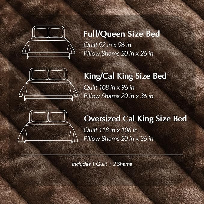 EVERGRACE Velvet Quilt Set California King 118'' x 106'', Luxurious Soft - Image 9