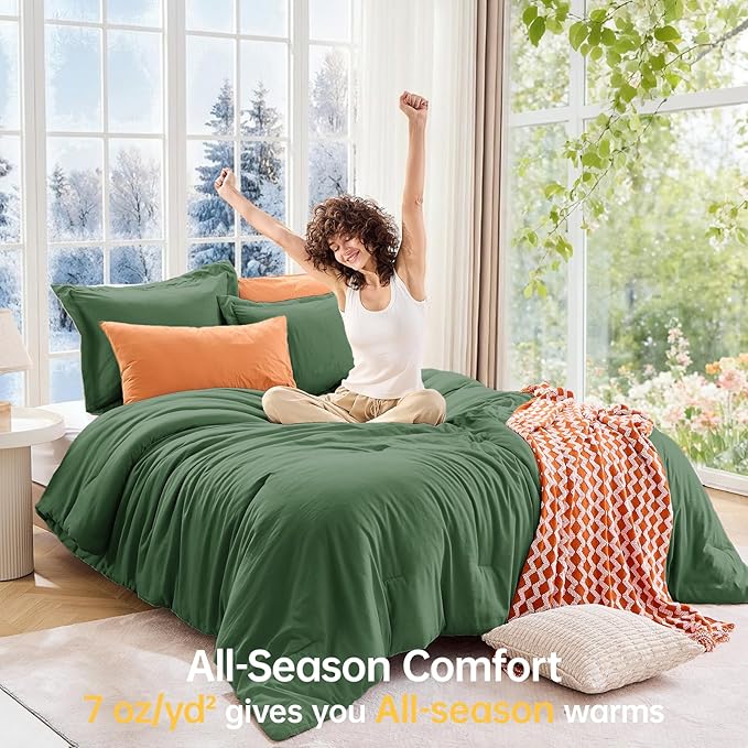 MUXHOMO Queen Comforter Set, All Season Ultra Soft Down Alternative Bedding - Image 4