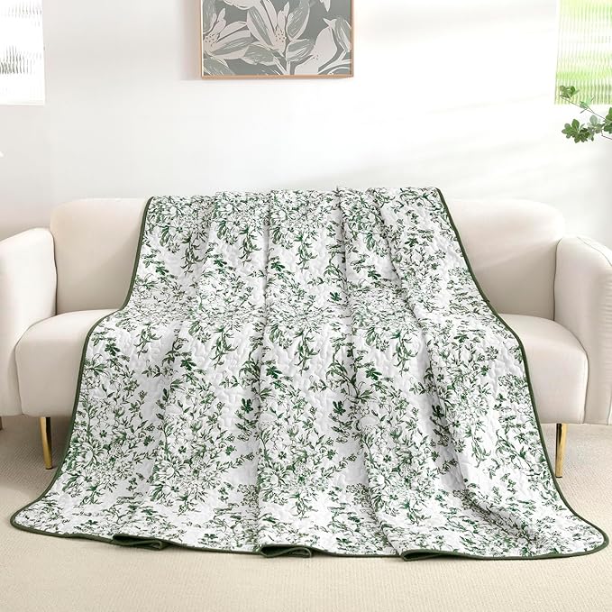 WONGS BEDDING Quilt King Size, Botanical Quilt - Image 8