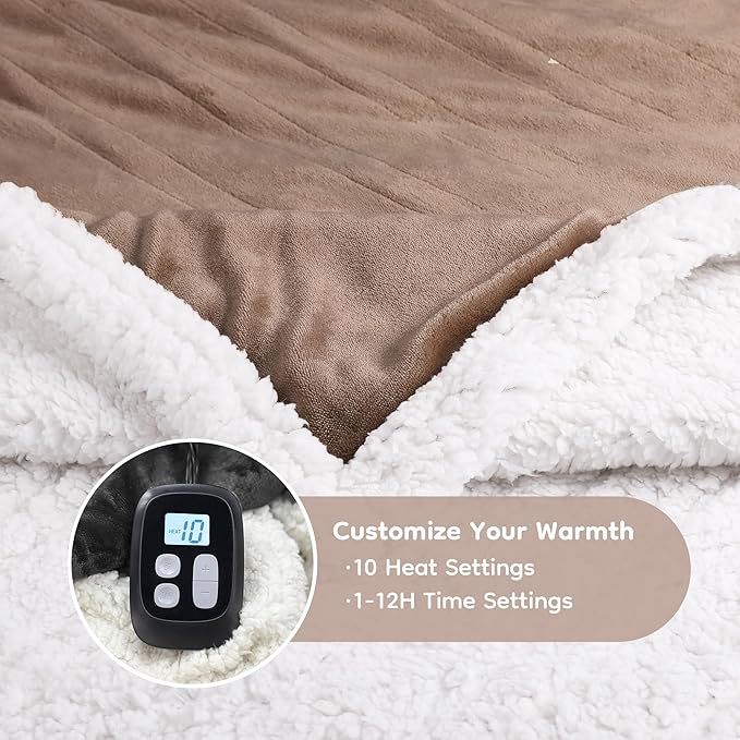 LaffyLo Electric Heated Blanket Full Size 72 x 84, Fast Heating Blanket - Image 4