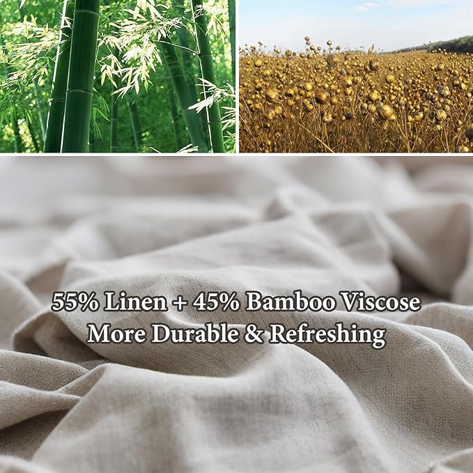 Simple&Opulence French Linen Blended Duvet Cover King, Flax Viscose Derived - Image 3