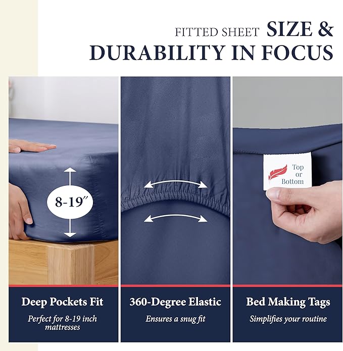 100% Egyptian Cotton Queen Size Sheets Set - Image 4