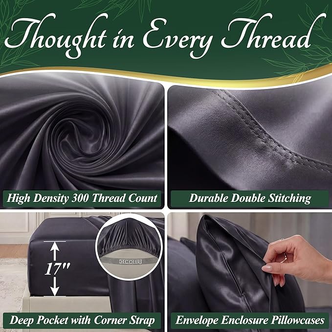 DECOLURE 100% Viscose Derived from Bamboo Sheets Twin Size - Image 4