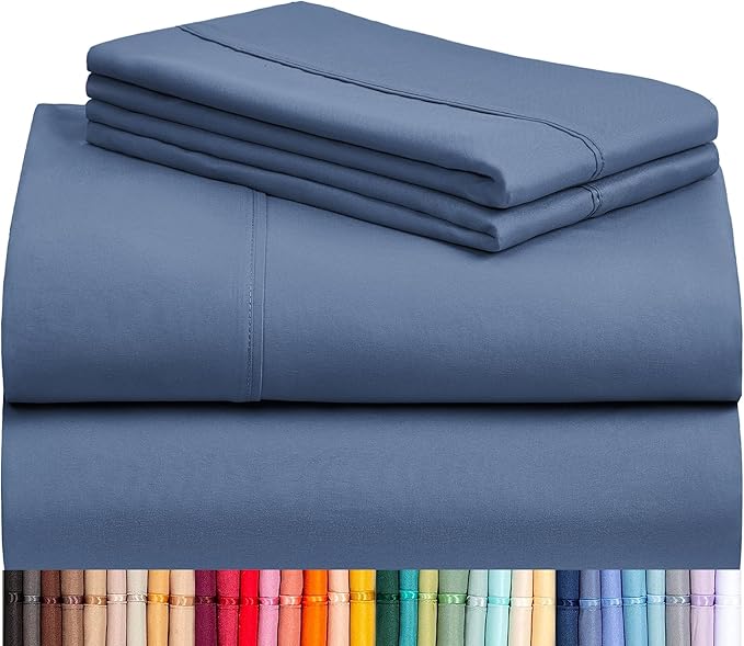 LuxClub 4 PC Full Sheet Set, Breathable Luxury Bed Sheets, Deep Pockets 18" by LuxClub