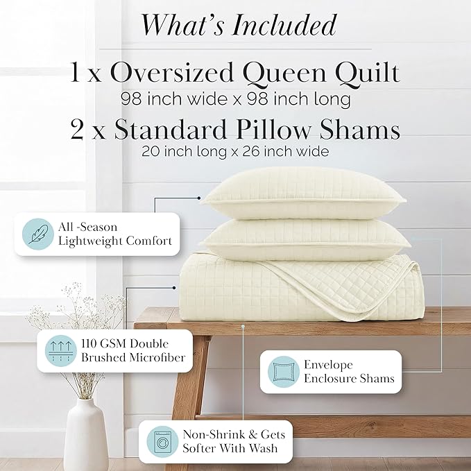 Southshore Fine Living, Inc. Full/Queen Size Quilt Bedding Set, Wrinkle-Free - Image 2