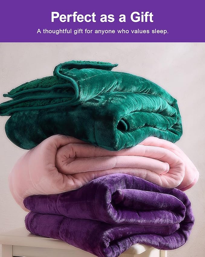 Super Fuzzy Soft Sherpa Fleece Weighted Blanket, 20 lbs Dual Sided Fluffy Heavy - Image 5