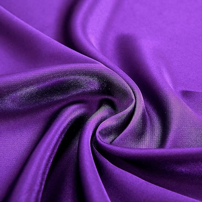Homiest Purple Satin Flat Sheet King Size Bedding, Ultra Soft, Sold Separately - Image 3