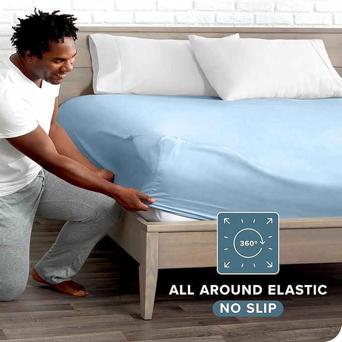 Bare Home Fitted Bottom Sheet Queen Size - Image 3