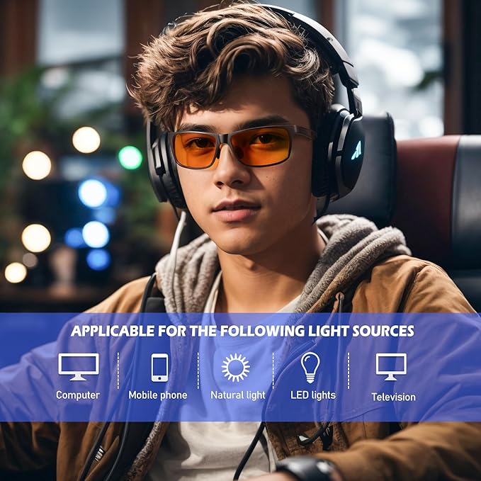 ANYLUV Blue Light Blocking Glasses Men Computer Gaming Glasses Lightweight - Image 2