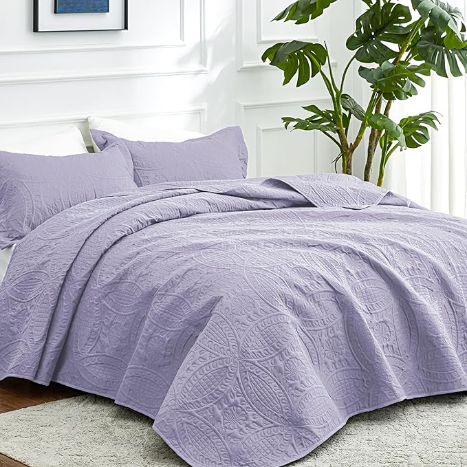 Love's cabin Quilts for Full Bed Lavender Bedspreads Bedding Set - Image 2