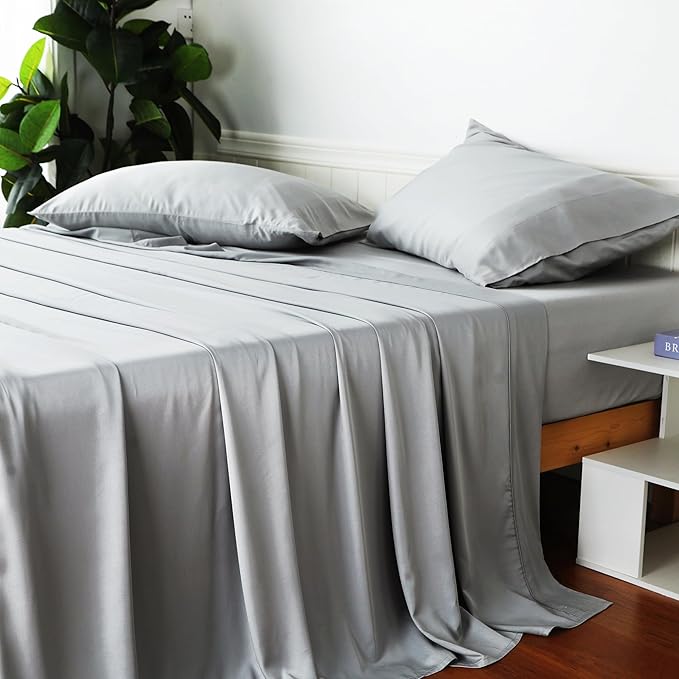 Bamboo Viscose Flat Sheets Only, 400 Thread Count Sateen Weave Twin Size Flat - Image 7