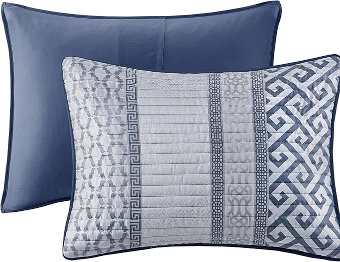 Madison Park Quilt Set Luxurious Jacquard Stripes Design - Image 10