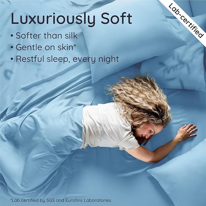 Bambaw 100% Viscose Derived from Bamboo Fitted Sheet Twin Size, Twin Mattress - Image 4
