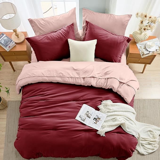 MUXHOMO 7 Pieces King Comforter Set, Soft Bed in a Bag King Size, All Season - Image 8