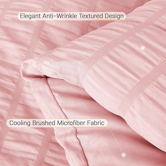 MUXHOMO 7 Pieces Full Comforter Set, Seersucker Bed in a Bag Full Size - Image 6