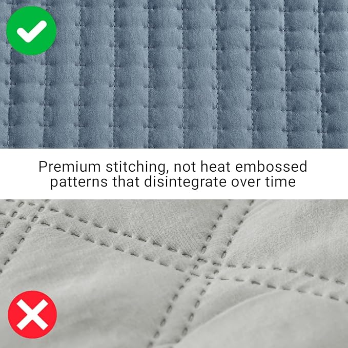 WRENSONGE Queen Quilt-3 Pieces Lightweight Bedspreads Oxford Blue Queen Size - Image 6