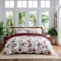 OAITE Duvet Cover Twin Size, Reversible Blooming Flowers White Duvet Cover Set by OAITE