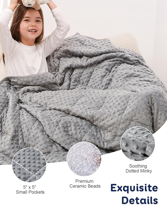 Kivik Weighted Blanket 5lbs, Small Minky Dotted Blankets, Soft Heavy Blanket - Image 4