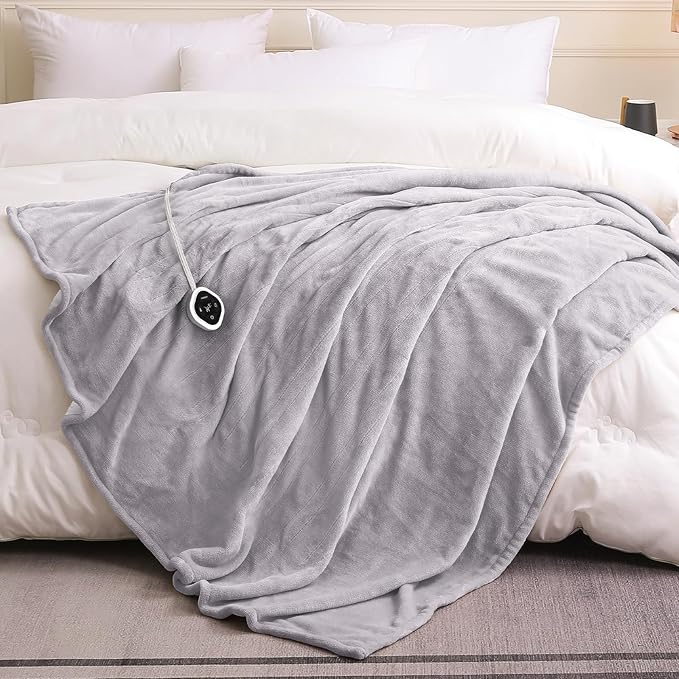 HOMLYNS LuxeHeat Heated Blanket Electric Blanket Twin Size, Soft Flannel Sherpa - Image 7