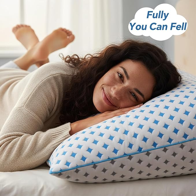 Memory Foam Pillows 2 Pack – Adjustable Loft Cooling Pillows Queen Size Set of 2 - Image 9