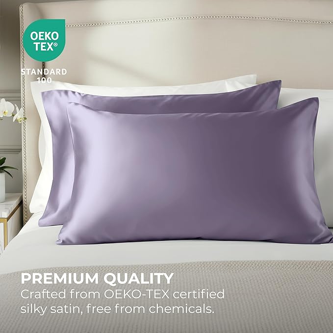 Pure Bedding Satin Pillowcase 2 Pack - Image 2