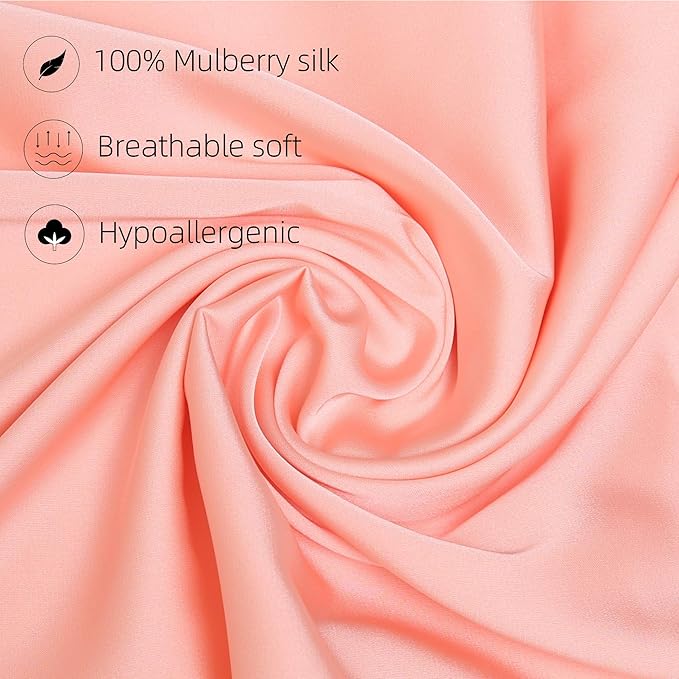 100% Silk Pillow Cases 2 Pack, Mulberry Silk Pillowcase - Image 2