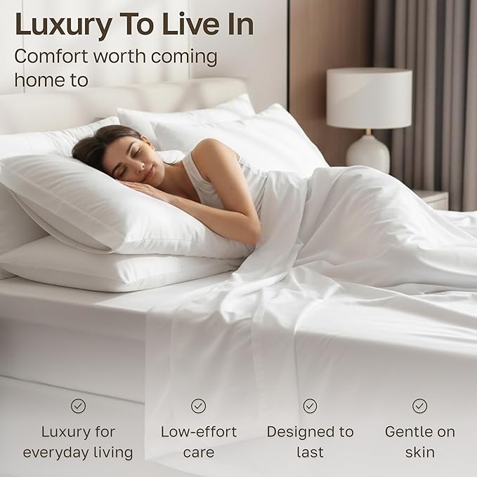 California Design Den Thick and Natural 100% Cotton Queen Bed Sheets Set - Image 6