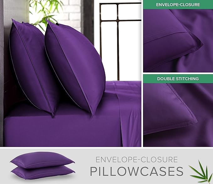King Pillowcases by Pure Bamboo, Genuine 100% Organic Viscose Derived from - Image 2