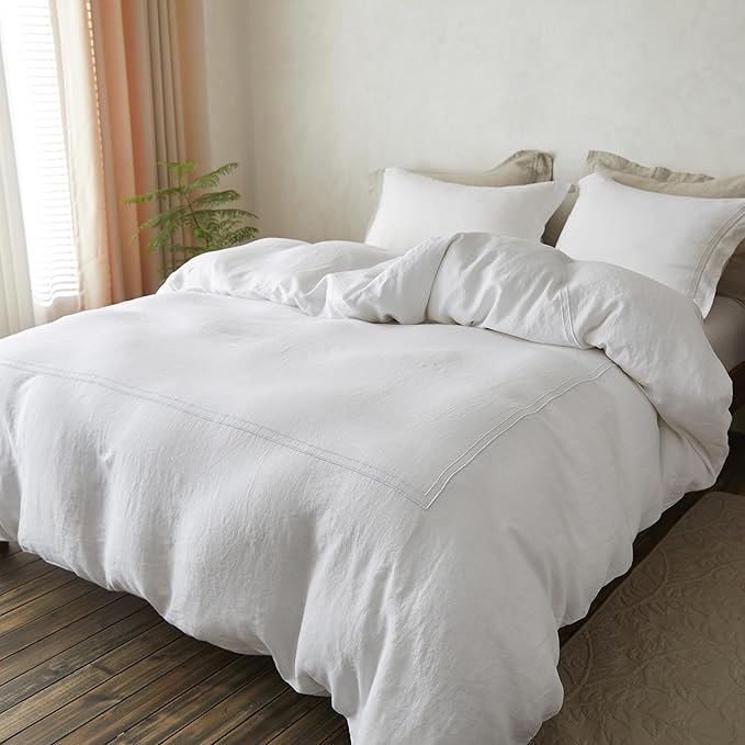 Simple&Opulence 100% Washed Linen Duvet Cover Set 88"x92" by SimpleOpulence