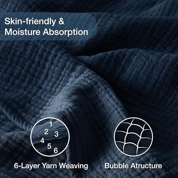 100% Cotton Muslin Blanket 40" x 40", Breathable and Lightweight Cotton Throw - Image 4