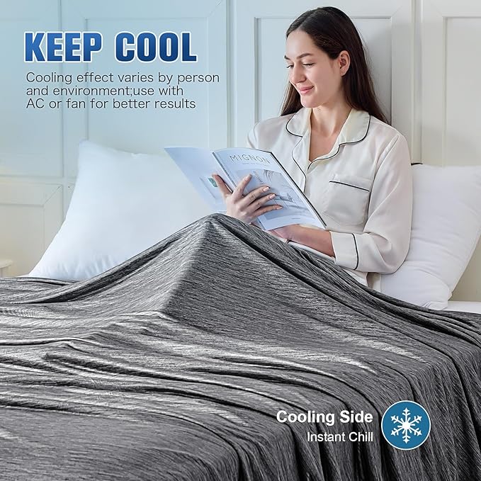 KMUSET Cooling Blanket Queen Size, Double Sided Summer Cooling Blankets - Image 5