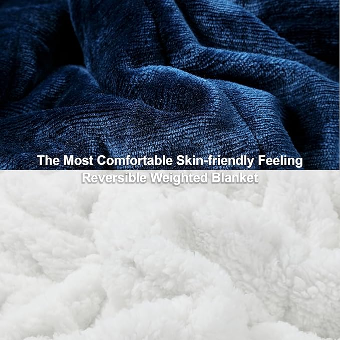 Alomidds Weighted Blanket Twin Size 15lbs 48x72 inches, Sherpa Weighted Blankets - Image 2