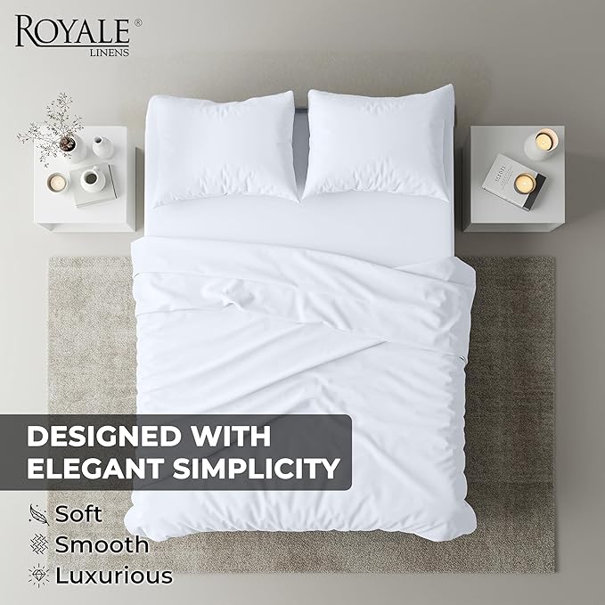 Royale Linens 100% Organic Cotton Queen 2 Pack Flat Sheet Only - Image 5