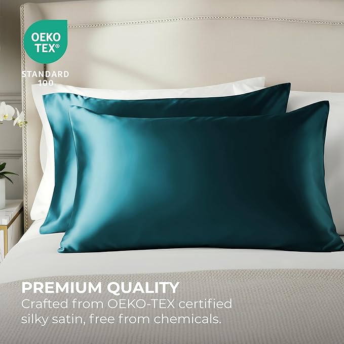 Pure Bedding Satin Pillowcase 2 Pack - Image 2