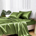 MR&HM Satin Bed Sheets, Queen Size Sheets Set by MRHM