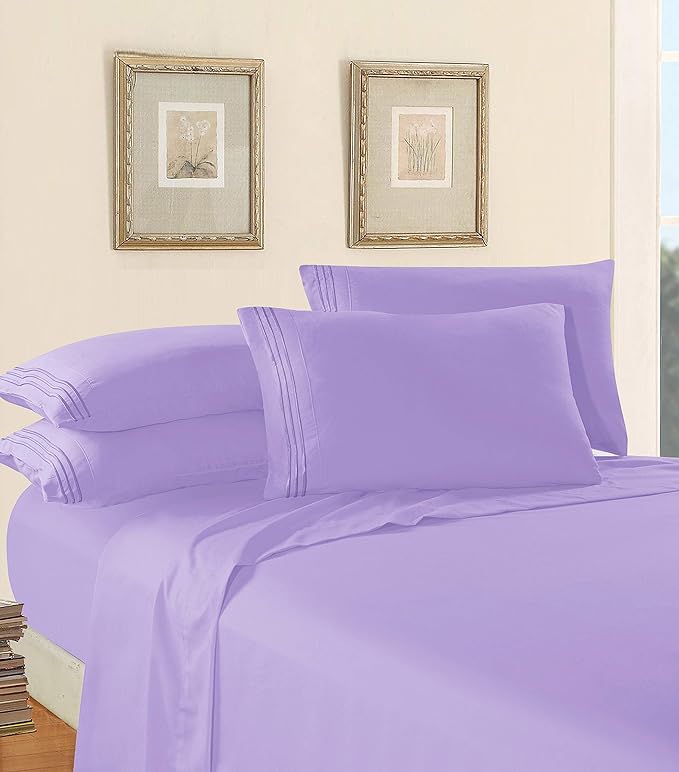 Elegant Comfort Luxury Soft 1500 Premier Hotel Quality 4-Piece Sheet Wrinkle - Image 3