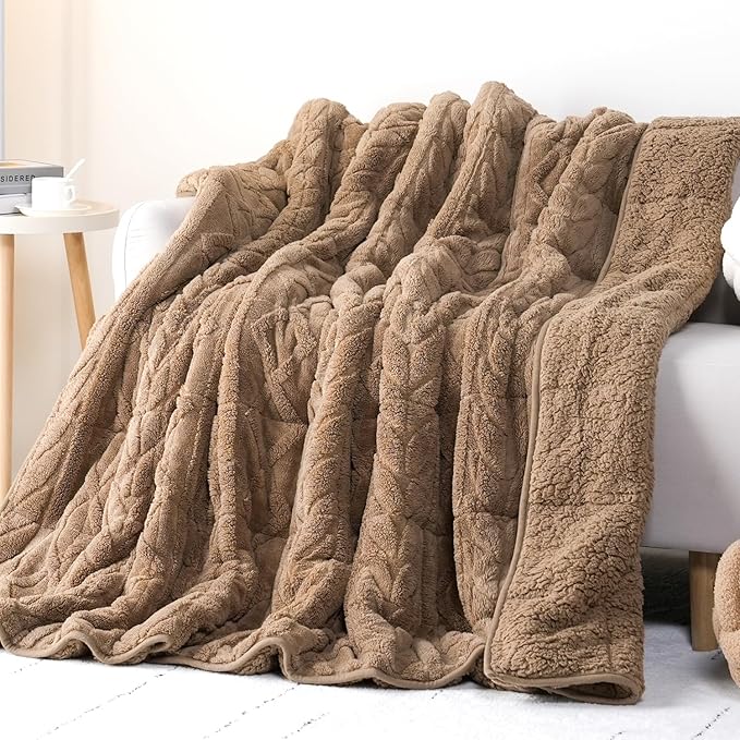 Cottonblue Jacquard Sherpa Weighted Blanket 20lbs by Cottonblue