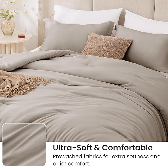 Love's cabin Burlwood Queen Comforter Set, 3-Piece Prewashed Bed Set - Image 4