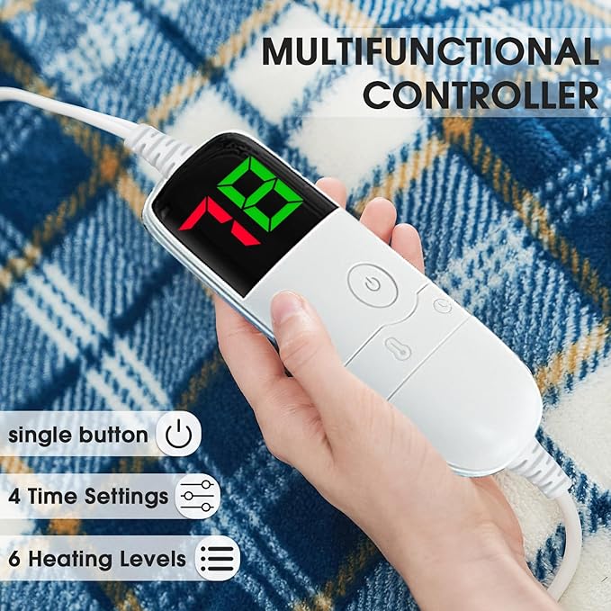 Heated Electric Blanket Twin Size, 62X84 Heating Blanket - Image 4