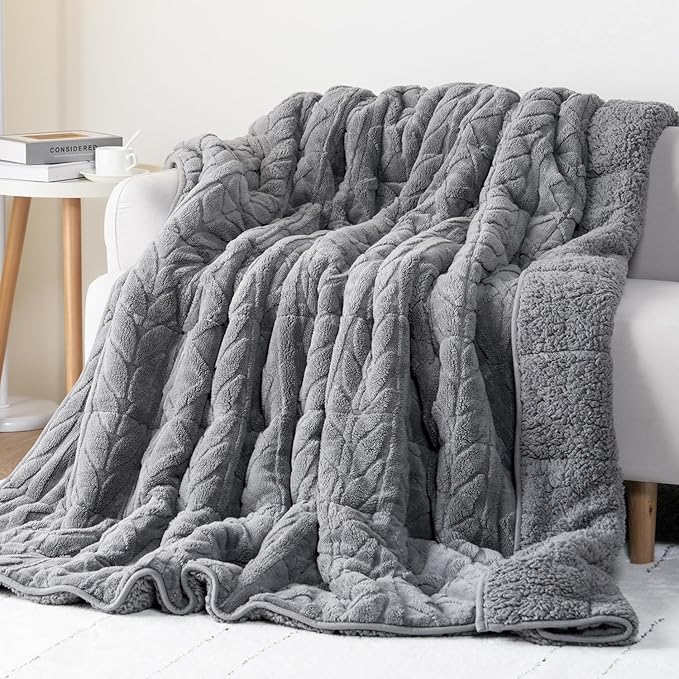 Cottonblue Jacquard Sherpa Weighted Blanket 15lbs by Cottonblue