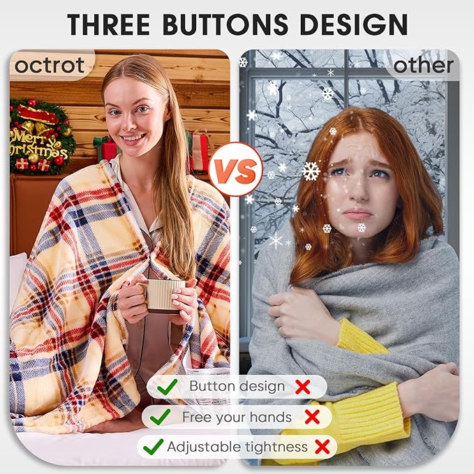 OCTROT Heated Blanket Electric, Twin Size 62X84, Heating Blanket - Image 7