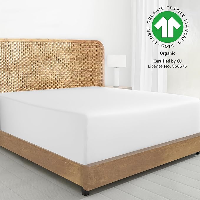 California Design Den 2-Pack 100% Organic Cotton Fitted Sheets Queen Size - Image 4