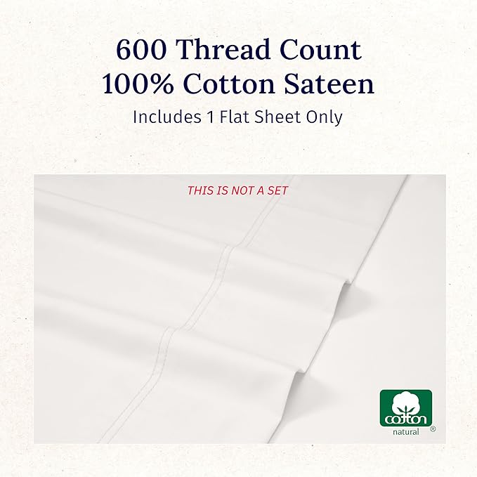 California Design Den Luxury King Size Flat Sheet Only - Image 5