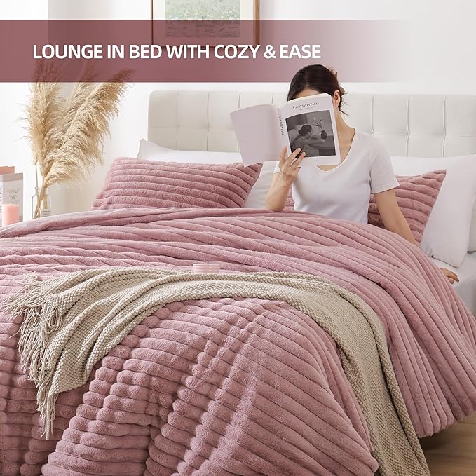 Smoofy Fluffy Full Size Comforter Sets 3 Pieces - Image 6
