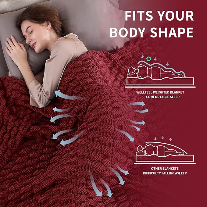 Knitted Weighted Blanket for Adult, No Beads Heavy Blanket 60” x 80'' 17lbs - Image 3