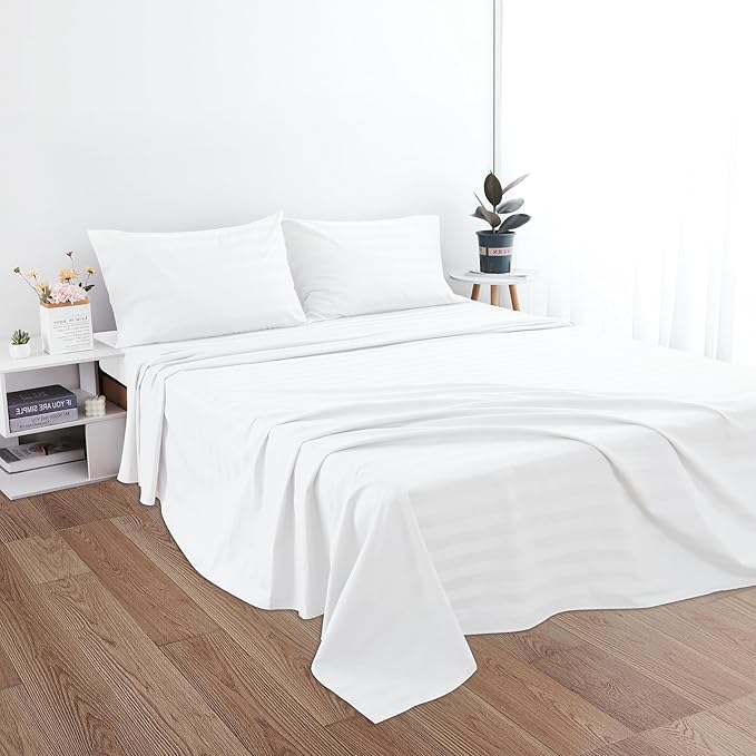 Cotton Full Flat Sheet Only, 600 Thread Count 100% Egyptian Cotton Top Sheet - Image 5