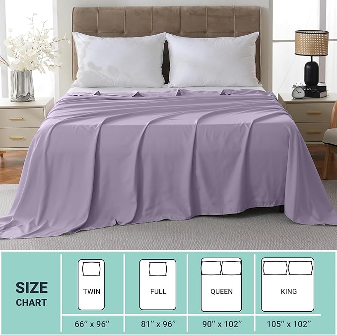 ZPECC Twin Flat Sheet Only 6 Pack, Durable Lavender Top Bed Sheets - Image 5